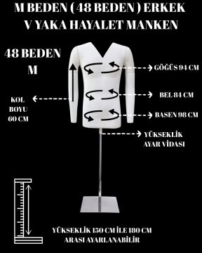 V Yaka Fotoğraf Çekimi İçin Erkek Hayalet Vitrin Mankeni