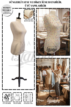 Süngerli Keten Kumaş Terzi Prova Mankeni