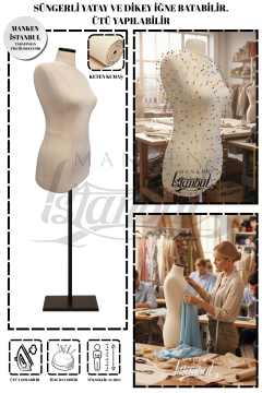 Süngerli Keten Kumaş Terzi Prova Mankeni