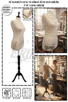 Süngerli Keten Kumaş Terzi Prova Mankeni