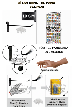 Özel Üretim Koruma Kauçuk Siyah Tel Pano Kancası