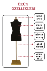 Gold Ayaklı 36-38-40 beden Bayan vitrin amaçlı terzi mankeni