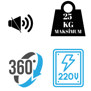 Elektrikli Siyah Renk 25 KG Kapasite Döner Platform