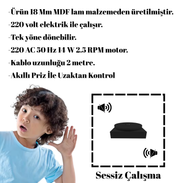 25 Kg Kapasite Uzaktan Kontrol Döner Platform Wi-Fe Kontrol