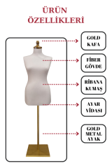 Gold Ayaklı 36-38-40 beden Bayan vitrin amaçlı terzi mankeni vitrin mankeni İĞNE BATMAZ 38 beden