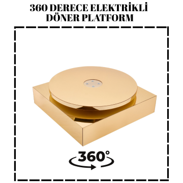 Delüks Gold Kaplama Elektrikli 25 KG Kapasiteli Döner Platform