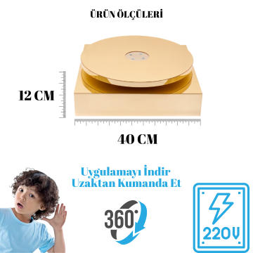 Wife Kontrol Delüks Elektrikli Gold Kaplama Elektrikli 25 KG Kapasiteli Döner Platform