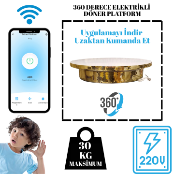 30 Kg Taşıma Kapasiteli Uzaktan Wi-Fe Kontrol Döner Platform