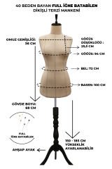 Yüksek Kalite Özel Punto Dikişli Full İğne Batabilen Terzi Mankeni 40 beden