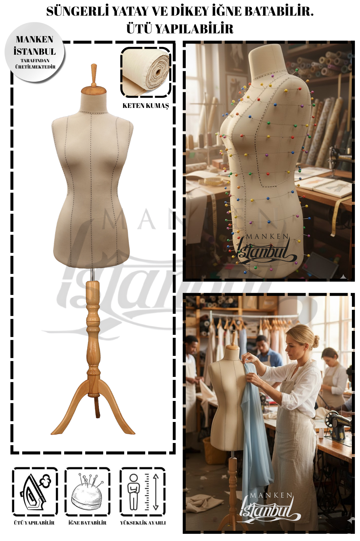 Yüksek kalite Özel Punto dikişli  full iğne batabilen terzi mankeni