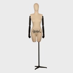 Keten Kumaş Pantolon Giyebilen Ahşap Kol Terzi Mankeni Vitrin Mankeni