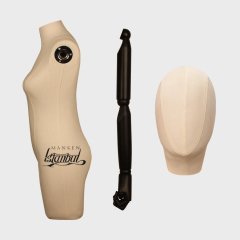 Keten Kumaş Pantolon Giyebilen Ahşap Kol Terzi Mankeni Vitrin Mankeni