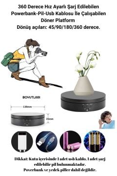 360 Derece Çift Yönlü 14 Cm Çap Çok Amaçlı Döner Platform