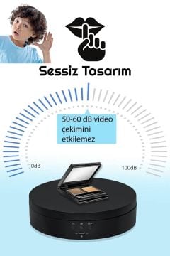 360 Derece Çift Yönlü Hız Ayarlı Şarjlı 14 Cm Çapında Çok Amaçlı Döner Platform Fotoğraf Çekim Standı
