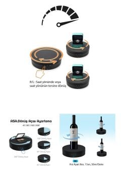 360 Derece Çift Yönlü Hız Ayarlı Şarjlı 14 Cm Çapında Çok Amaçlı Döner Platform Fotoğraf Çekim Standı