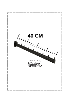 Duvara Monte Düz Askılık 40 Cm 5 Adet