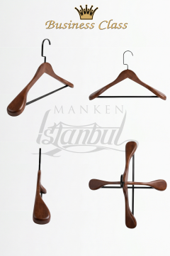 Delüks 44 CM Masif Ahşap Ceket Askısı Elbise Askısı Takım Askısı