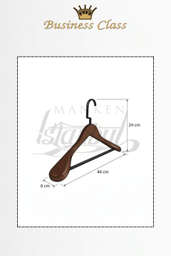 Delüks 44 CM Masif Ahşap Ceket Askısı Elbise Askısı Takım Askısı