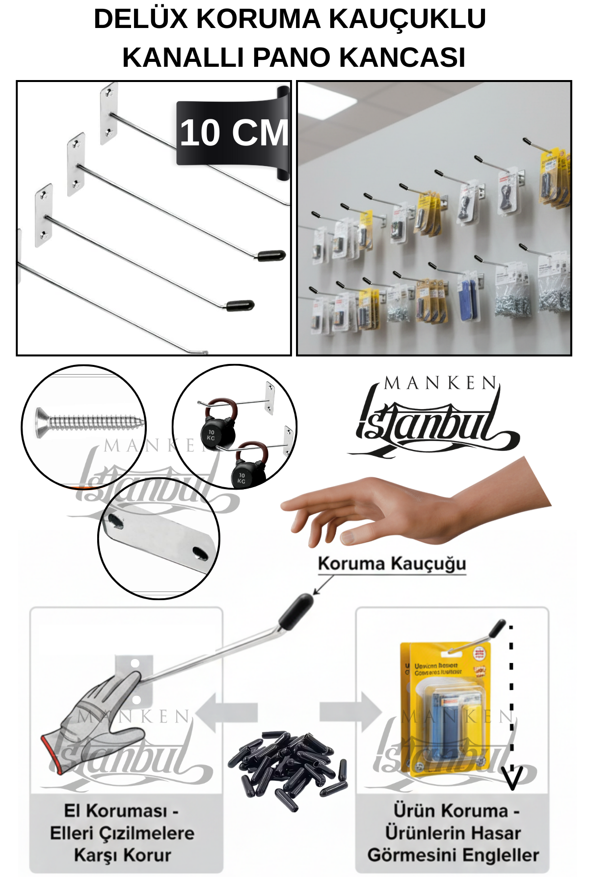 Özel Üretim Koruma Kauçuk Duvara Monte Raf Kancası