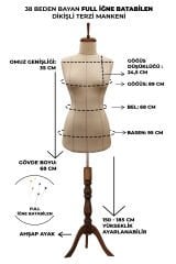 Yüksek Kalite Özel Punto Dikişli Full İğne Batabilen Terzi Mankeni 38 beden