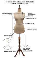 Yüksek Kalite Özel Punto Dikişli Full İğne Batabilen Terzi Mankeni 40 beden