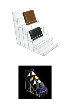 Pleksi  Kademeli Cüzdan Rafı & Teşhir Standı