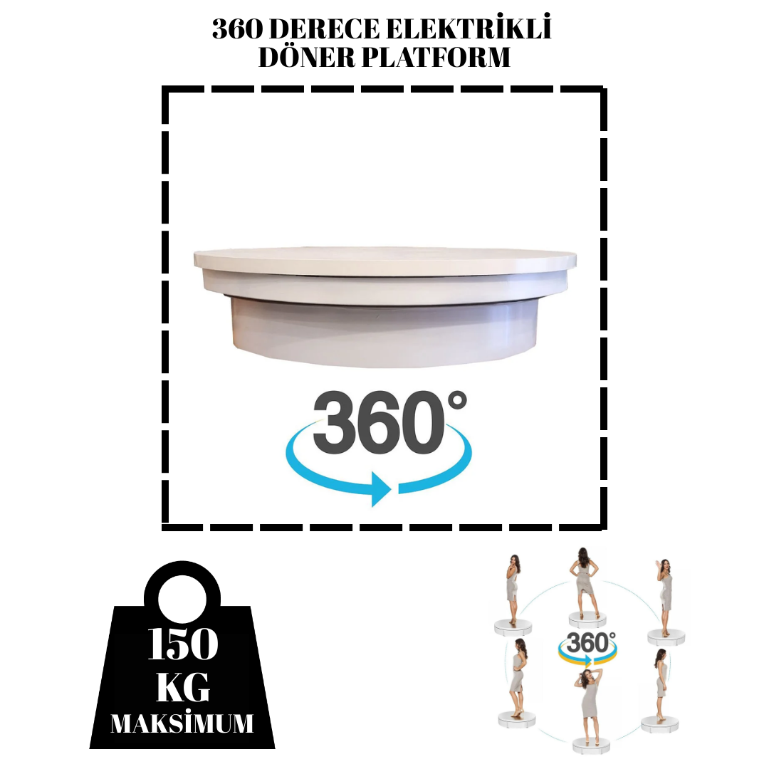 150 Kg Kapasite 360 Derece Döner Platform Kiralama