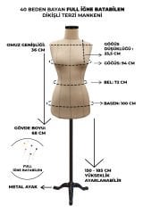 Yüksek Kalite Özel Punto Dikişli Full İğne Batabilen Terzi Mankeni 40 beden