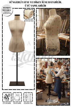 Yüksek Kalite Özel Punto Dikişli Full Sünger Terzi Mankeni