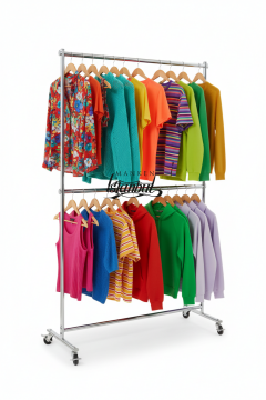 Yüksek Kalite Tekerlekli Çift Katlı Kaplama Metal Orta Stand(Kopya)