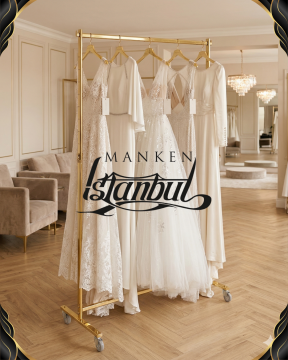 Gold Kaplama Yüksekli Ayarlı Tekerlekli Abiye Gelinlik Standı