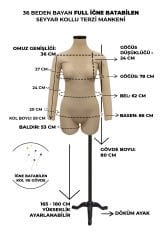 36 Beden Kollu İğne Batabilen Prova Mankeni Terzi Mankeni