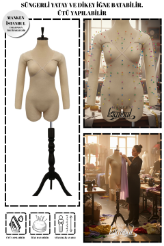 36 Beden Kollu İğne Batabilen Prova Mankeni Terzi Mankeni