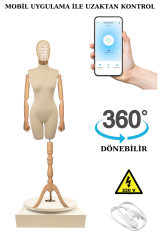 360 Derece Dönebilen Telefondan Kumandalı Vitrin Mankeni Terzi Mankeni