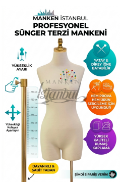 Süngerli Pantolon Giyebilen Terzi Mankeni 36 Beden