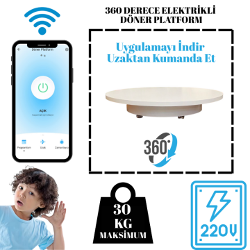 60 Cm Çap Wi-Fe Kontrol 30 Kg Kapasiteli Döner Platform