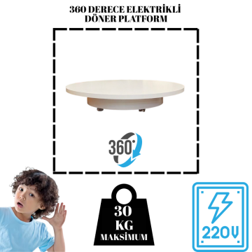 60 Cm Çap 30 Kg Taşıma Kapasiteli Uzaktan Wi-Fe Kontrol Döner Platform