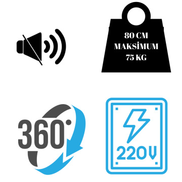 80 Cm Çap Wi-Fe Kontrol 75 Kg Kapasiteli Döner Platform