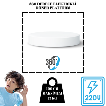 100 Cm Çap 75 Kg Taşıma Kapasiteli Uzaktan Döner Platform