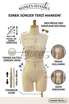 Süngerli Pantolon Giyebilen Terzi Mankeni 38-40 Beden