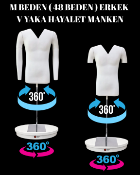 360 Derece Dönebilen V Yaka  Erkek Hayalet Manken