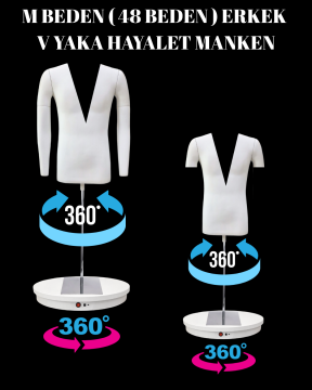360 Derece Dönebilen Derin Yaka Erkek Hayalet Manken