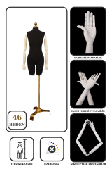 Gold Ayaklı Terzi Mankeni Vitrin Mankeni Prova Mankeni 46 beden