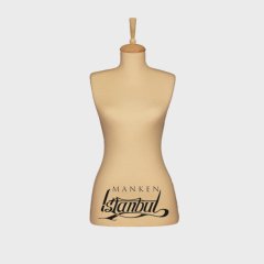 Krem kumaşlı terzi mankeni prova mankeni vitrin mankeni 34 beden