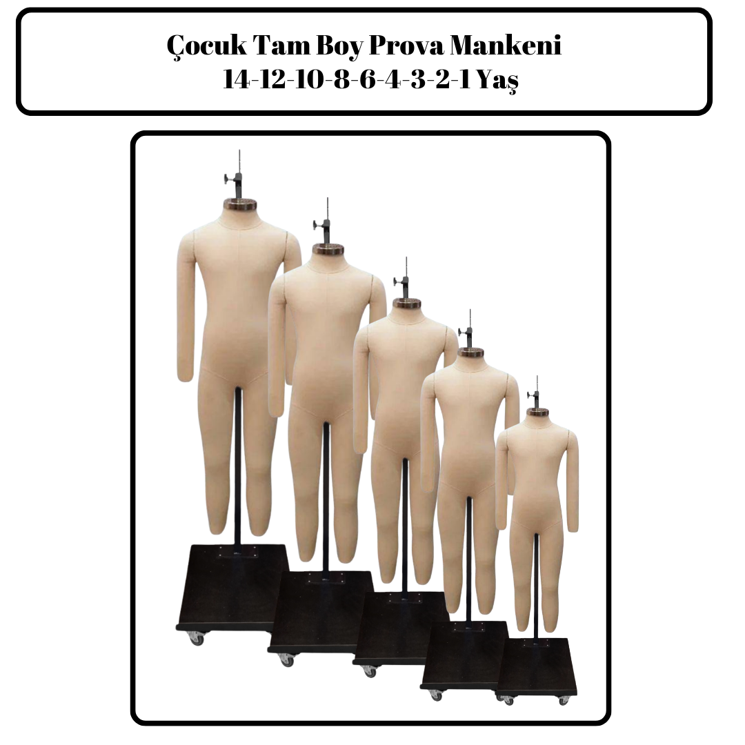 Profesyonel Çocuk Tam Boy Prova Mankeni Terzi Mankeni Fit Mankeni