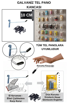 Özel Üretim Koruma Kauçuk Galvaniz Tel Pano Kancası