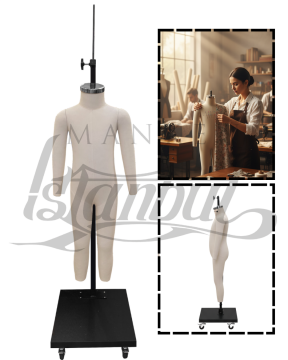 Profesyonel Çocuk Tam Boy Prova Terzi Mankeni Fit Mankeni