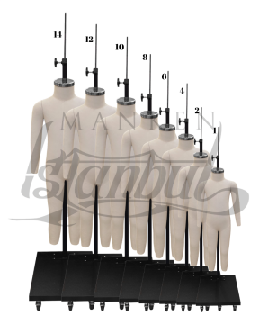 Profesyonel Çocuk Tam Boy Prova Terzi Mankeni Fit Mankeni