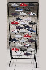 Siyah Tel Pano Ayakkabı Standı 90x190 Cm 30 Raflı