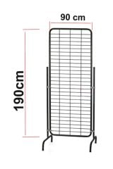 Siyah Tel Pano Ayakkabı Standı 90x190 Cm 30 Raflı Teşhir Standı